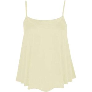 United Zarviczonia New Womens Plain Swing Vest Sleeveless Top Strappy Cami Ladies Plus Size Flared Cream