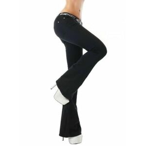 Women'S Jeans Noir Triple xxx Women's Bootcut Jeans mid Waist Stretch Pants Black UK 4-14 (UK 6)