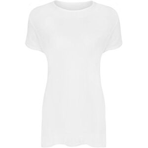 WearAll New Ladies Plus Size Short Sleeve T-Shirt Womens Stretch Plain Top White 24/26