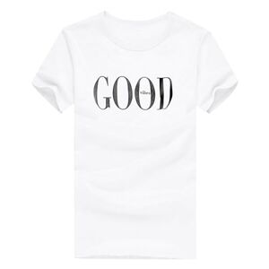 Generic Short Sleeve Blouse for Women UK Letter Print Crewneck Tops Ladies Summer Baggy T Shirts Casual Dressy Going Out Tunics White