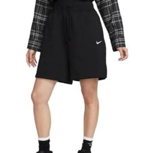 Nike DQ5717-010 W NSW PHNX FLC HR SHRT Baller Shorts Women's Black/SAIL Size S