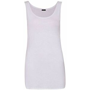 Shopygirls Womens Scoop Neck Sleeveless Ladies Long Stretch Plain Vest Strappy T-Shirt Top (18, White)