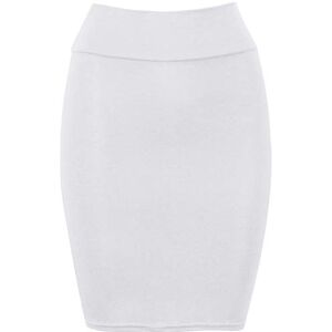 Be Jealous Fashion Star Womens High Waisted Pencil Bodycon Mini Skirt White S/M (UK 8/10)