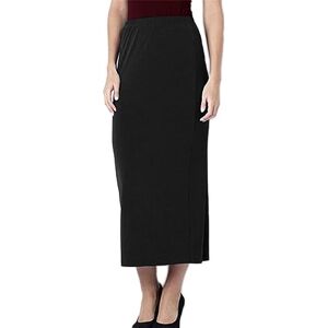 UK Dispatch Long Pencil Skirt PonteRoma Jersey Lower Rear Split Ladies Plus Size,24,Black
