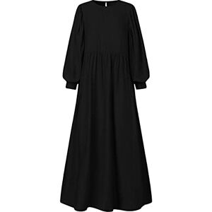 Briskorry Abaya Dress, Kaftan Women's Long Sleeve Prayer Clothing, Length Round Neck Islamic Jilbab Solid Full Body Trumpet Sleeves Ferace Tesette Door Casual Crepe Outfits Hijab Mosque Umrah