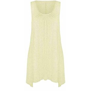 Mustwearit New Womens Ladies Hanky Hem Baggy Summer Casual Long Tunic Vest Top UK Size 8-26 Cream