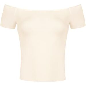 Allegra K Women's Short Sleeves Off The Shoulder Basic Solid Crop Top White 8