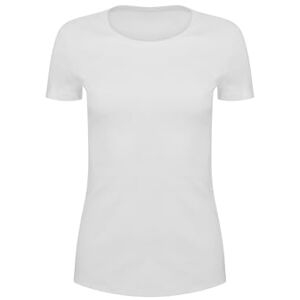 Chicwhisper Ladies Pure Cotton Plain T-Shirt Crew Round Neck T Shirt White