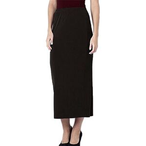 UK Dispatch Long Pencil Skirt PonteRoma Jersey Lower Rear Split Ladies Plus Size,24,Brown