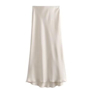 KUNTENG skirt Women Spring Satin Texture Bow Decoration Chic Female High Waist H Line Long Skirts Mujer-p-s