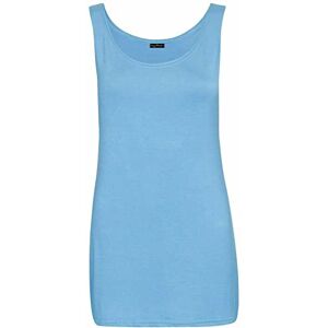 Shopygirls Womens Scoop Neck Sleeveless Ladies Long Stretch Plain Vest Strappy T-Shirt Top (12, Torquoise)