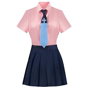 Generic Yume Minami Cosplay Costume JK School Uniform Pleated Skirt Set Halloween,S-Set