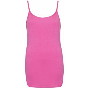 Luxe DIVA Womens Plain Sleeveless Round Scoop Neckline Stretch Slim Straps Strappy Straight Fitted Camisole T-Shirt Vest Top UK Size 8-26 Cerise