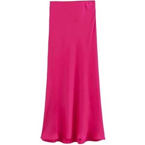 KUNTENG skirt Women Spring Satin Texture Bow Decoration Chic Female High Waist H Line Long Skirts Mujer-h-s