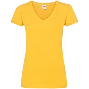 FRUIT OF THE LOOM Lady-Fit Valueweight V-Neck T-Shirt SS047 (XS, Sunflower)