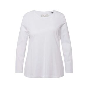 Ulla Popken Women's Basic-Shirt, Rundhalsausschnitt, Slim, Baumwolle Longsleeve T, White (20), 28-30