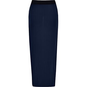 Ladies Elasticated Full Length Stretchy Jersey Womens Plain Maxi Skirt (S-M (8-10), Navy)