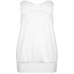 Kaz Ladies Tops Plus Size Bandeau Boobtube Front Knot Sleeveless Strapless Tops Summer Shirts Casual Tops For Women UK Tube Tops For Women Working Formal Tops White 20-22