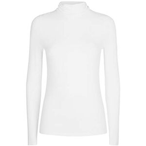 Futura London Womens Casual Cotton Polo Roll Turtle Neck Long Sleeve Blouse Jumper Top 8 10 12 14 16 18 (8, White)