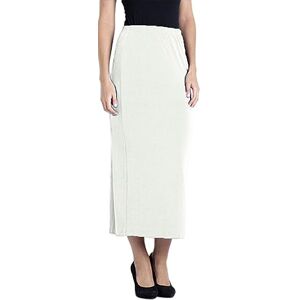 UK Dispatch Long Pencil Skirt PonteRoma Jersey Lower Rear Split Ladies Plus Size,18,Cream