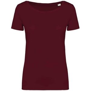 Earth Wardrobe Organic Cotton Plain T-Shirt: Ladies Dark Cherry