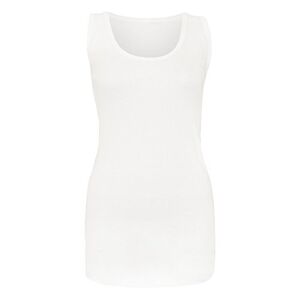 V99 New Womens Ladies Sleeveless Stretch Rib Plus Vest Long TEE TOP in Size 06-24 (3XL (UK 20), Plus Size White)