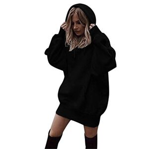 Janly Clearance Sale Women's Long Sleeve Tops, Women Fashion Solid Clothes Hoodies Pullover Coat Hoody Sweatshirt, Women Plain Color Blouse for Easter Gifts Deal (Black-XL)