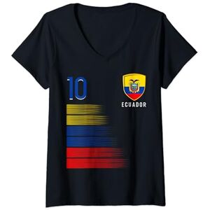 Summer Sport Gifts Store Womens Ecuador Flag Ecuadorian Pride Lovers V-Neck T-Shirt