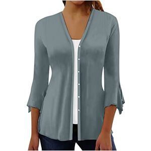 PRiME FunAloe Summer Jacket for Women Sale Cardigan Sweaters Open Front 3/4 Sleeve Elegant Casual Comfortable Plain Tops Blouse Three Quarter Sleeve UK Size 6-18 Jackets Lightweight Outwear Clearance