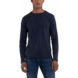 Replay men's shirt long sleeve with crew neck, blue (Midnight Blue 576), XXL