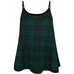 KAZ Ladies Vest Tops For Women Uk Ladies Summer Tops Cami Top Womens Vest Tops Plus Tartan Green Print 24-26