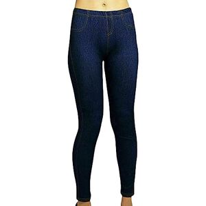 Fashion Fairies Ladies Plus Size Skinny Denim Jeggings Elasticated Waist Stretchy Pants Women's Summer Fashion Full Length Slim Fit Trousers Denim Look Style Leggings Jeggings (Blue, UK 16)