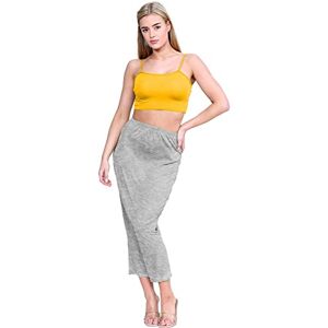 Hamishkane New Ladies Plain Pencil Tube Bodycon Jersey Stretchy Maxi Longline Midi Skirt Midaxi Grey