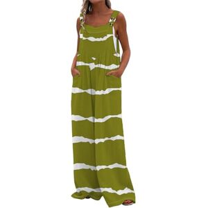 Generisch Women Summer Crop Sleeveless Casual Summer Flowy Wide Leg Jumpsuit Women's Elegant Long Sleeve, Green, XXL