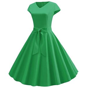 Singular-Point 1950S Vintage Womens Dress Bowknot Hepburn Style Party Dresses Black Dress Prom Dresses for Women UK Emerald Green Hepburn White Dresses Yellow Dresses for Women UK Long,Green,XXL