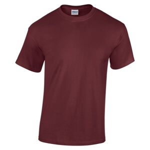 GILDAN Childrens Unisex Heavy Cotton T-Shirt (Pack of 2) (XL) (Maroon)