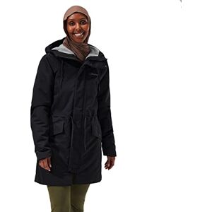 Berghaus Women's Foxghyll Synthetic Waterproof Parka Insulated Jakcet, Durable, Breathable Rain Coat, Jet Black/Monument, 16