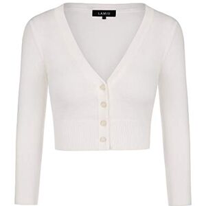 MINTLIMIT Summer Cardigan for Women Vintage 50s Bolero Shrug Cropped Length Cardigan (White XL)