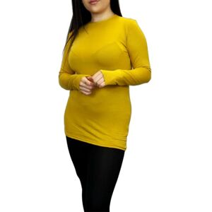 LUXFAB Ladies Long Sleeve T-Shirt Top Womens Size 8-26 Mustard