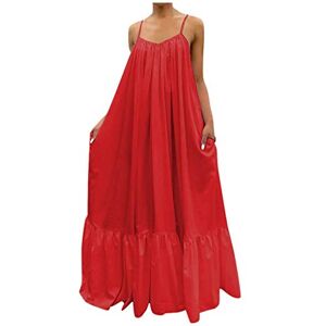 Plus Size Summer Dresses for Women UK Sale Sleeveless Spaghetti Strap Cami Dress Backless Loose Casual Long Dress Clearance Ladies Solid Maxi Dress