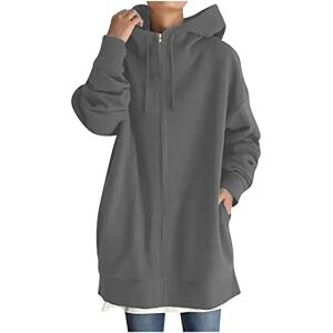 Warehouse Deals Clearance Sale AMhomely Women's Casual Pockets Zip Up Hoodies Fleece Tunic Sweatshirt Long Hoodie Jacket Coat Women's Casual Zip Up Hoodies Oversized Cotton Drawstring Sweatshirts Jackets with Pockets