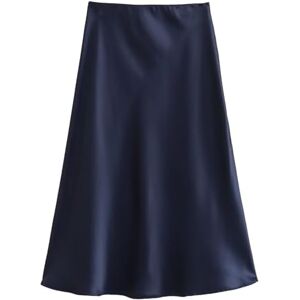 GerRit Skirt Sale Solid Satin Elastic Waist Women A-line Skirt Summer Female Slim-color 9-m