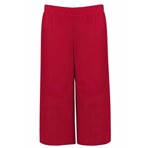 Star Fashion Global Ltd Womens 3/4 Elasticated Culottes Ladies Wide Leg Stretch Shorts Palazzo Uk 8-26 (Red, 20-22)