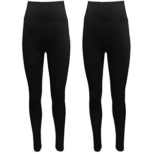 China FirmControl Tummy Control Pack of 2 Leggings Womens Plus Size 8 10 12 14 16 18 20 22 24 26 28 (XXL, Black)