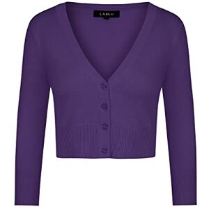 MINTLIMIT Summer Cardigan for Women Vintage 50s Bolero Shrug Cropped Length Cardigan,Dark Purple,L