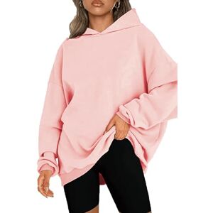 KINGFEN Womens Oversized Hoodies Sweatshirts Fleece Hooded Pullover Tops For Women Uk Sweaters Casual Fall Fashion Women Sweatshirts Pink UK20 UK22