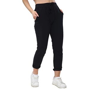 Love My Fashions&#174; Womens Athletic Italian Active Yoga Trouser Pants Ladies Elasticated Drawstring Waist Open Ankle Sportswear Stretchy Cotton Summer Pajama Jogging Bottoms with Pockets Plus Size