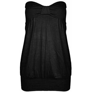 Kaz Ladies Tops Plus Size Bandeau Boobtube Front Knot Sleeveless Strapless Tops Summer Shirts Casual Tops For Women UK Tube Tops For Women Working Formal Tops Black 24-26