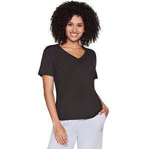 Skechers Women's Godri Serene V-neck Tee T Shirt, Bold Black, 3XL EU