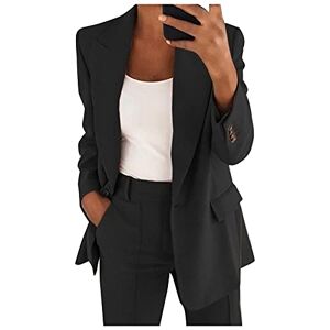 Generic Women's Solid Blazer Long Sleeves Button Open Front Lapel Suit Jacket Summer Thin Elegant Fitted Sporty Work Office Dressy Blouse Coat with Pockets